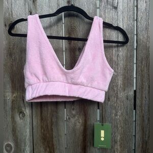 Daily Drills Terry V-Neck Bra -Baby Pink